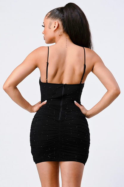 Black Luxe Glitter Cami Mini Dress