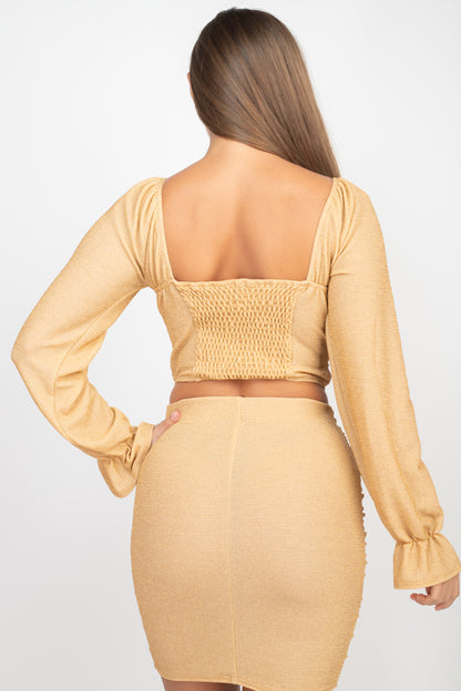 Sparkle Ruched Skirts Set