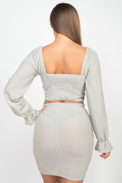 Sparkle Ruched Skirts Set