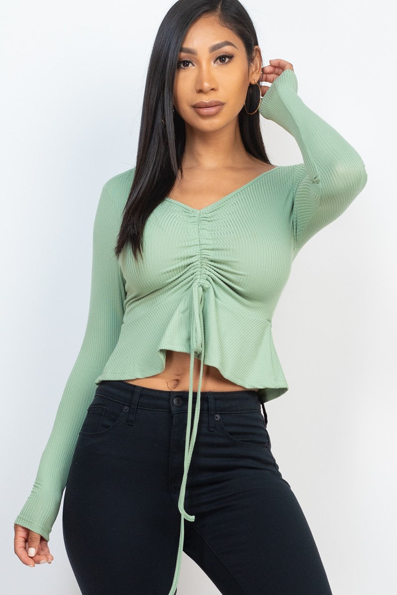 Long Sleeve Peplum Top