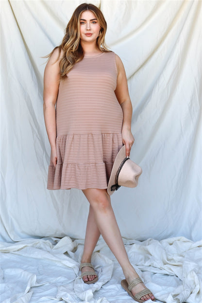 Plus Ruffle Hem Open Back With Self-tie Detail Mini Dress