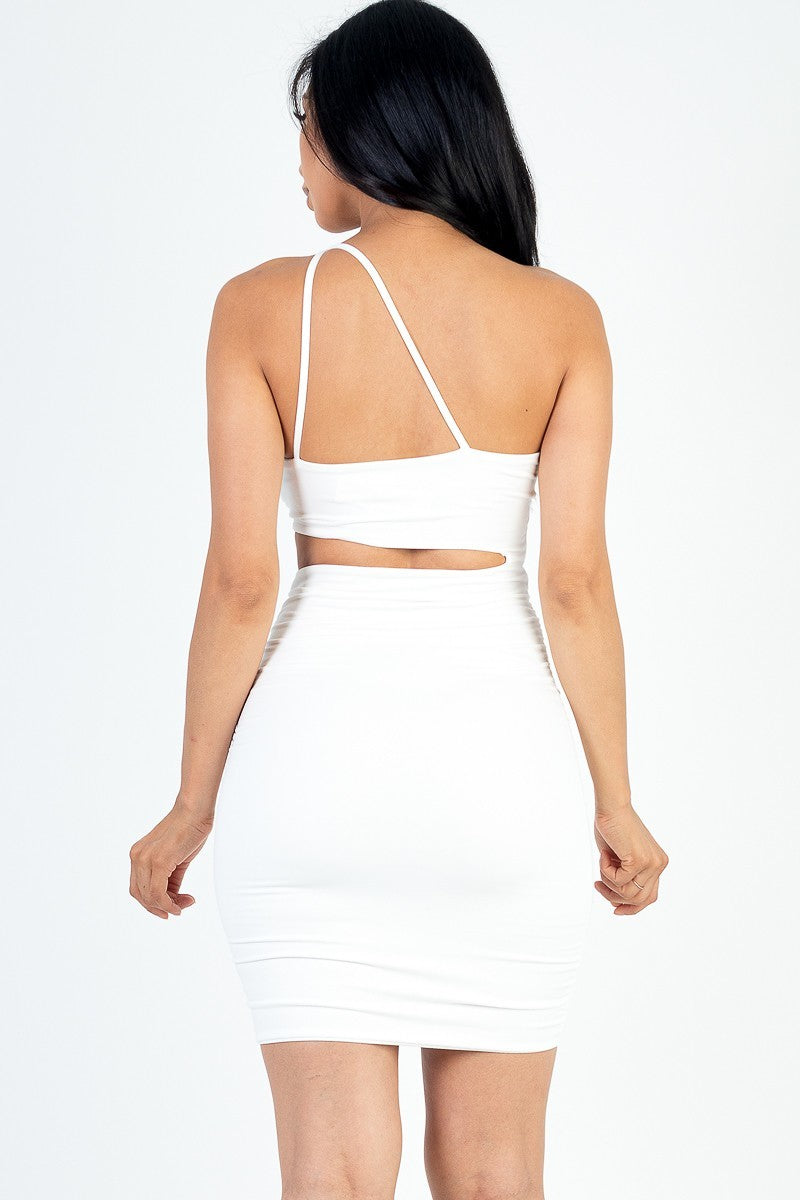 One Shoulder Bodycon Mini Dress
