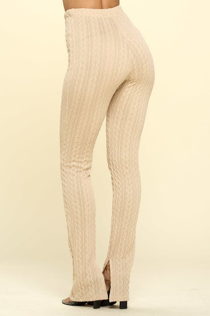 Oatmeal Knitted High Rise Leggings