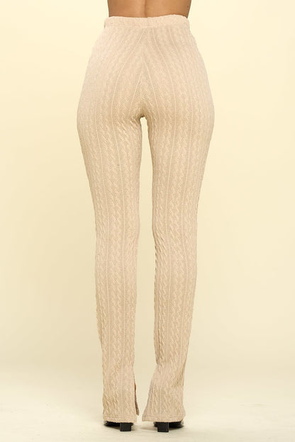 Oatmeal Knitted High Rise Leggings