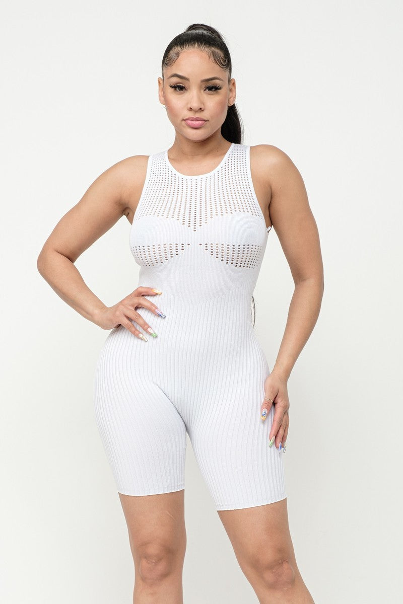 Ribbed Knit Stitch Romper