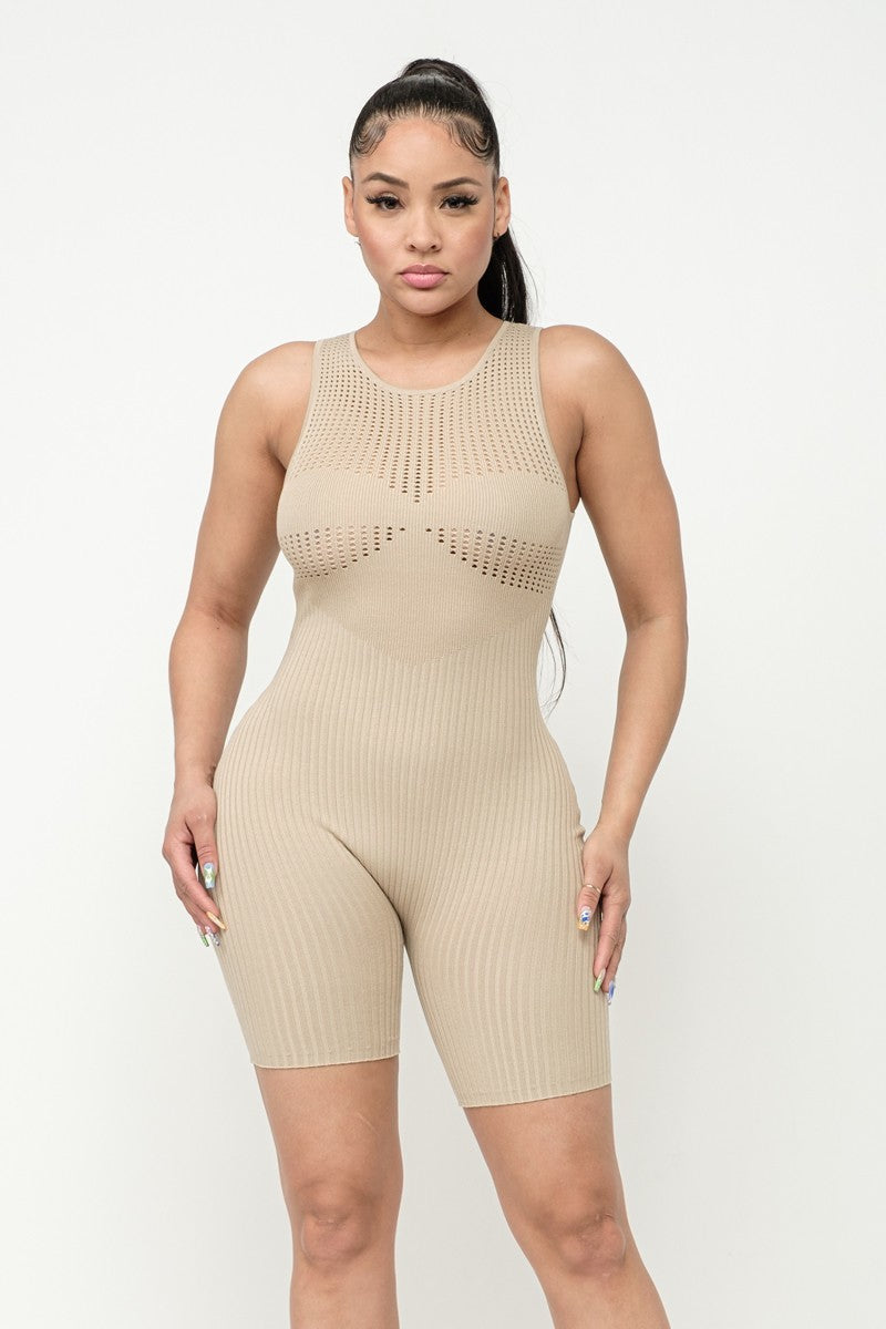 Ribbed Knit Stitch Romper