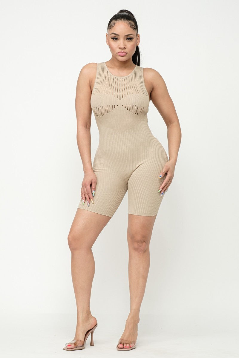 Ribbed Knit Stitch Romper