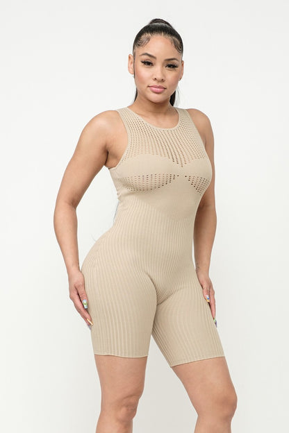 Ribbed Knit Stitch Romper