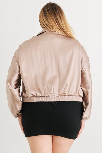 Plus Satin Ruched Jacket