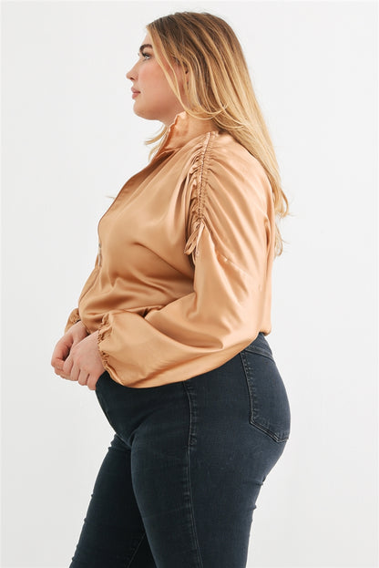 Plus Satin Ruched Jacket