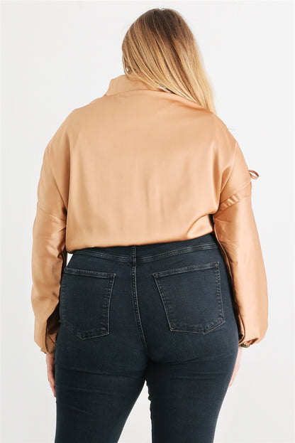 Plus Satin Ruched Jacket