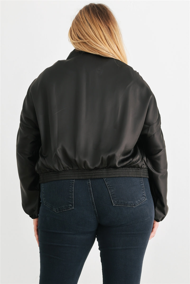 Plus Satin Ruched Jacket
