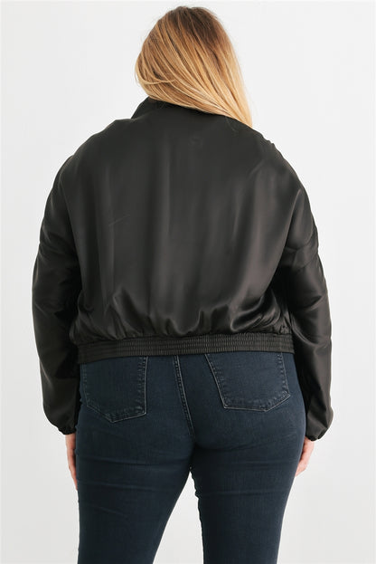 Plus Satin Ruched Jacket