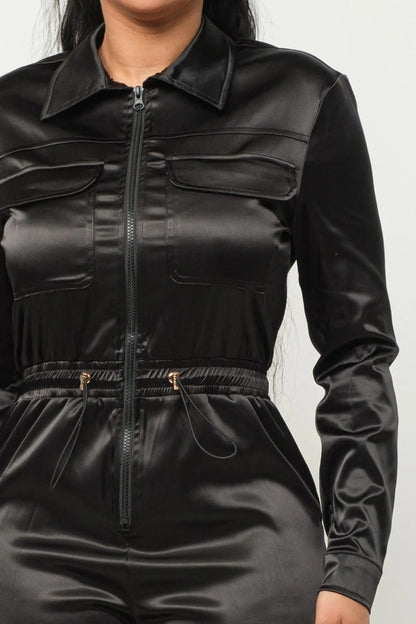 Zipper Pockets Top & Pants Jumpsuit