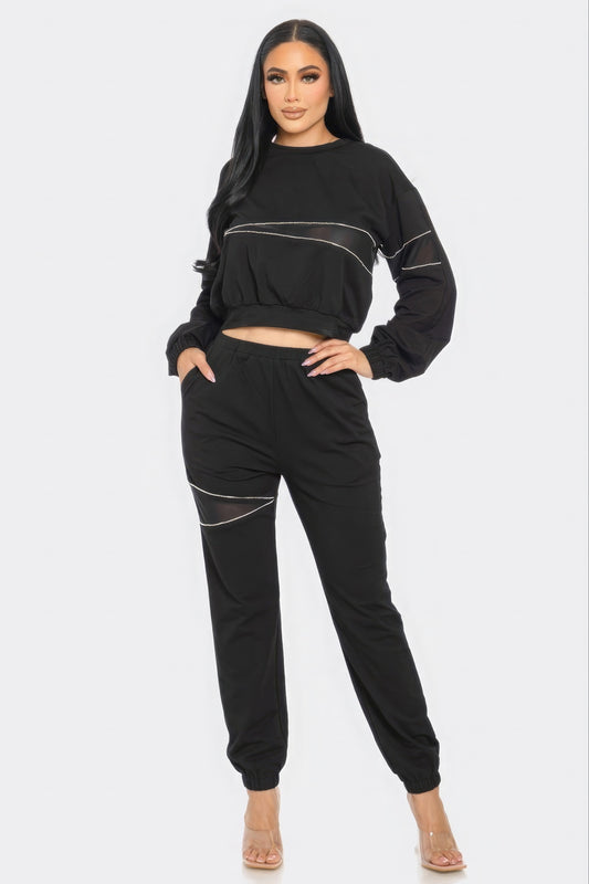 Cozy and Chic Rhinestone Detail Set