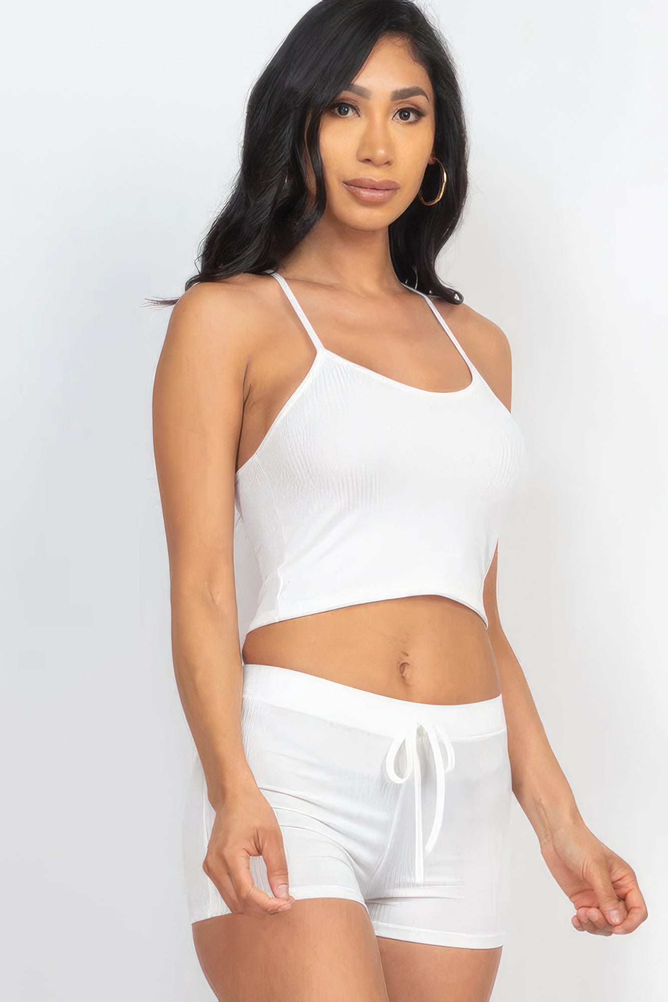 Ribbed Crop Shorts Set