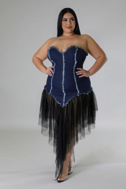 Sweetheart Denim Dress