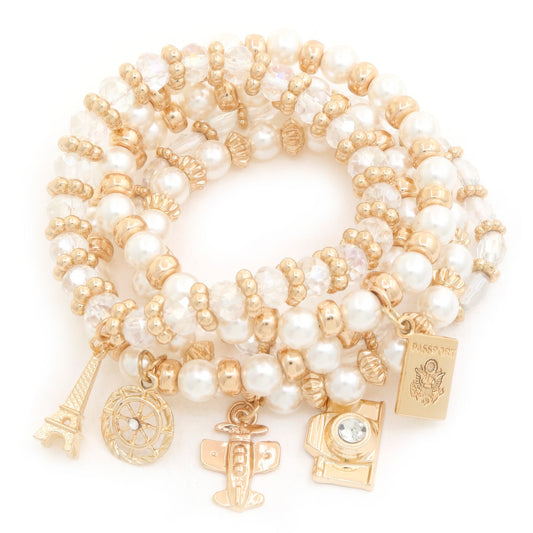 Charmed and Pearl Beaded Bracelet