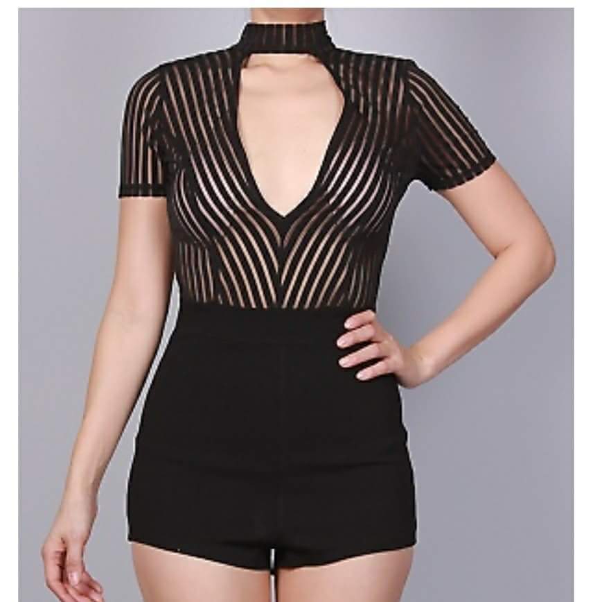 Little Black Romper - Jus Fancee Boutique