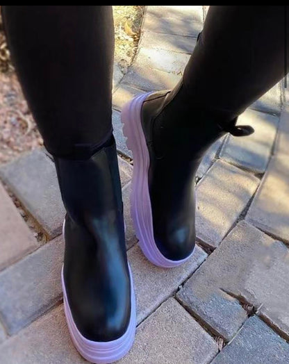 Thick Wedge Platform Martin Boots