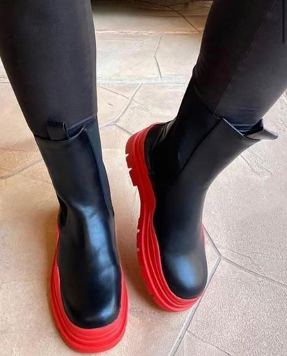 Thick Wedge Platform Martin Boots