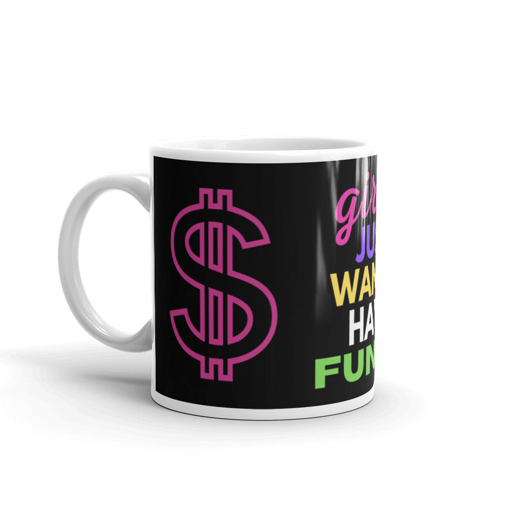 Funds White glossy mug