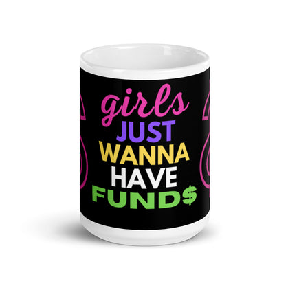 Funds White glossy mug
