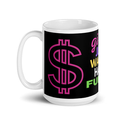 Funds White glossy mug