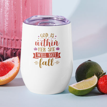 God is Within Wine tumbler